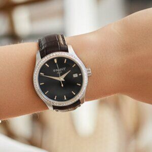 Tissot Couturier 32mm Steel Black Dial Diamond Ladies Watch T035.210.66.051.00